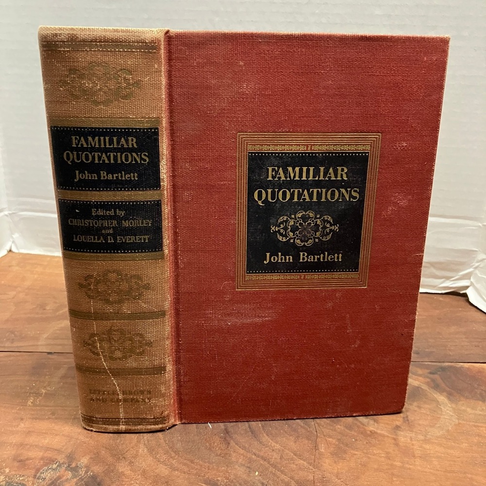 Familiar Quotations John Bartlett 1943 Eleventh Edition Reference Little Brown
